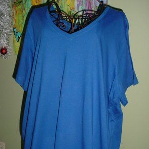 WOMAN WITHIN Royal Blue VNeck Blouse 3X